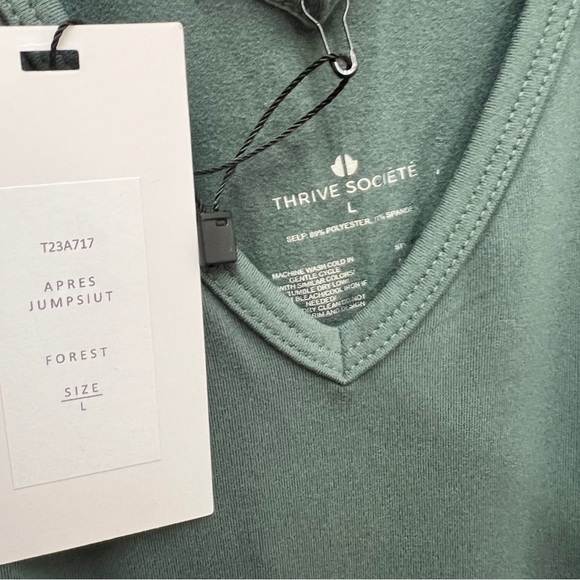 THRIVE SOCIETE [Large - NWT] Green Apres Jumpsuit.  Thrive Societe - Picture 2 of 7